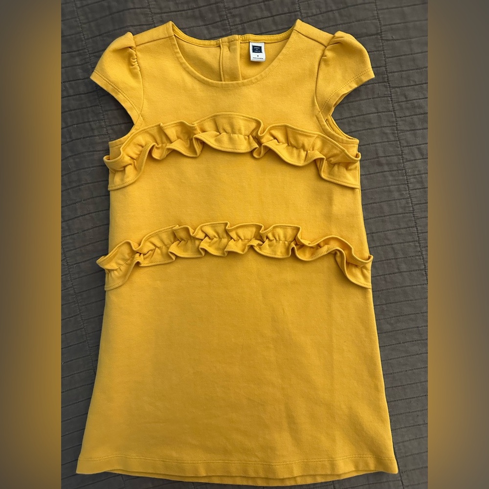 Janie and Jack Sunny Yellow Ruffle Tunic 4T shirt dress